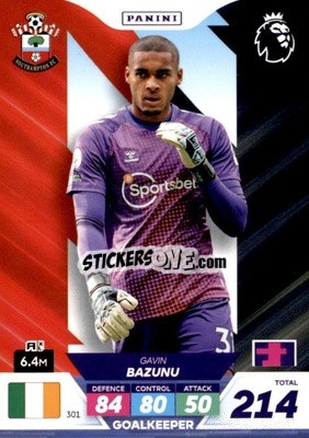 Sticker Gavin Bazunu - English Premier League 2022-2023. Adrenalyn XL Plus
 n. 301 - Panini