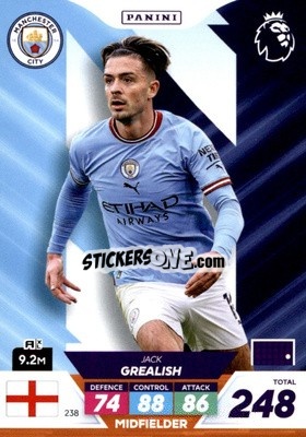 Sticker Jack Grealish - English Premier League 2022-2023. Adrenalyn XL Plus
 - Panini