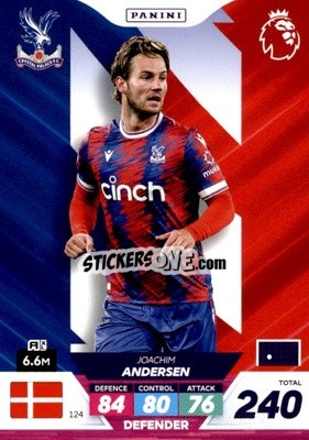 Sticker Joachim Andersen - English Premier League 2022-2023. Adrenalyn XL Plus
 n. 124 - Panini