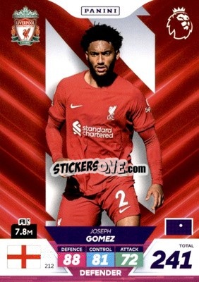 Sticker Joe Gomez - English Premier League 2022-2023. Adrenalyn XL Plus
 n. 212 - Panini