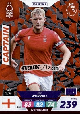 Sticker Joe Worrall - English Premier League 2022-2023. Adrenalyn XL Plus
 n. 280 - Panini