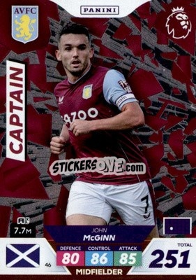 Sticker John McGinn - English Premier League 2022-2023. Adrenalyn XL Plus
 n. 46 - Panini