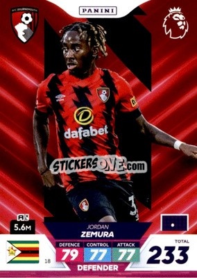 Sticker Jordan Zemura - English Premier League 2022-2023. Adrenalyn XL Plus
 n. 18 - Panini