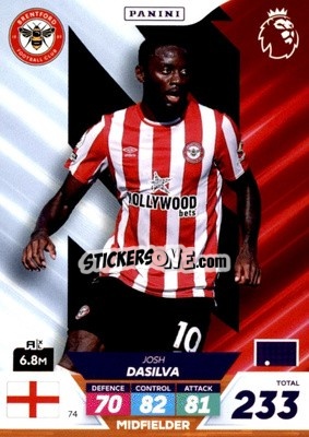 Sticker Josh Dasilva - English Premier League 2022-2023. Adrenalyn XL Plus
 - Panini