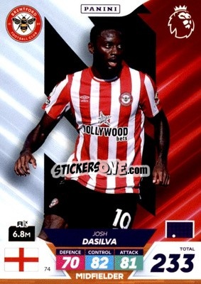 Sticker Josh Dasilva - English Premier League 2022-2023. Adrenalyn XL Plus
 n. 74 - Panini