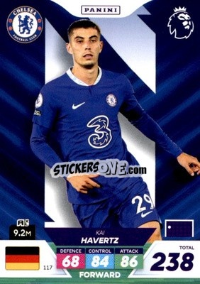 Sticker Kai Havertz - English Premier League 2022-2023. Adrenalyn XL Plus
 n. 117 - Panini