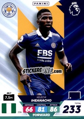 Sticker Kelechi Iheanacho - English Premier League 2022-2023. Adrenalyn XL Plus
 n. 206 - Panini