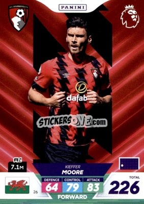 Sticker Kieffer Moore - English Premier League 2022-2023. Adrenalyn XL Plus
 n. 26 - Panini