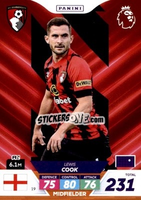 Sticker Lewis Cook - English Premier League 2022-2023. Adrenalyn XL Plus
 n. 19 - Panini
