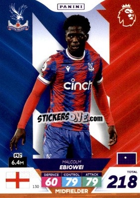 Figurina Malcolm Ebiowei - English Premier League 2022-2023. Adrenalyn XL Plus
 n. 130 - Panini