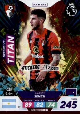 Sticker Marcos Senesi - English Premier League 2022-2023. Adrenalyn XL Plus
 n. 17 - Panini