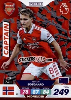 Sticker Martin Ødegaard - English Premier League 2022-2023. Adrenalyn XL Plus
 n. 28 - Panini