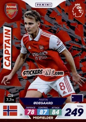 Cromo Martin Ødegaard - English Premier League 2022-2023. Adrenalyn XL Plus
 - Panini