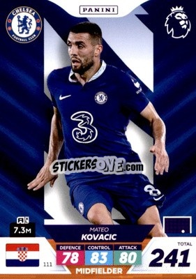 Sticker Mateo Kovačić - English Premier League 2022-2023. Adrenalyn XL Plus
 n. 111 - Panini