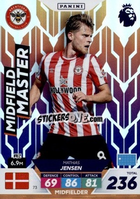 Sticker Mathias Jensen - English Premier League 2022-2023. Adrenalyn XL Plus
 - Panini