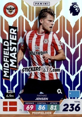 Figurina Mathias Jensen - English Premier League 2022-2023. Adrenalyn XL Plus
 n. 73 - Panini
