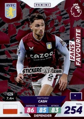 Sticker Matty Cash - English Premier League 2022-2023. Adrenalyn XL Plus
 n. 48 - Panini