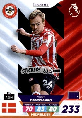Sticker Mikkel Damsgaard - English Premier League 2022-2023. Adrenalyn XL Plus
 n. 77 - Panini