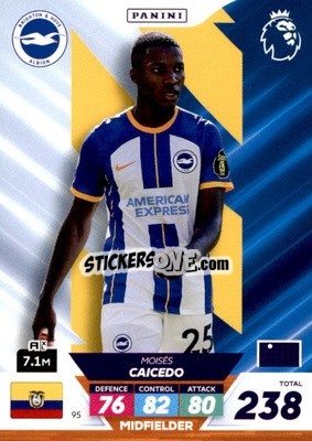 Sticker Moisés Caicedo - English Premier League 2022-2023. Adrenalyn XL Plus
 n. 95 - Panini