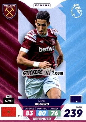 Sticker Nayef Aguerd - English Premier League 2022-2023. Adrenalyn XL Plus
 n. 344 - Panini