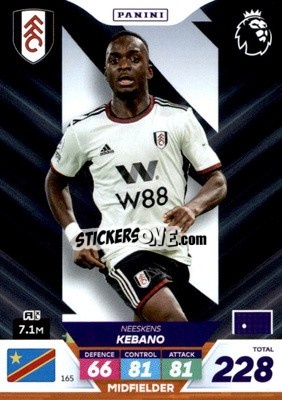 Sticker Neeskens Kebano - English Premier League 2022-2023. Adrenalyn XL Plus
 n. 165 - Panini