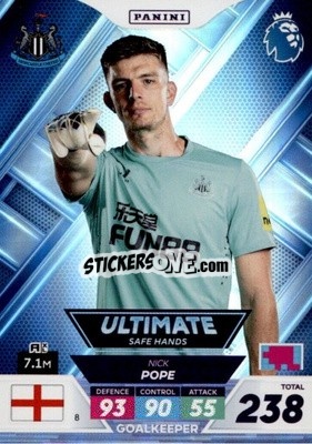 Sticker Nick Pope - English Premier League 2022-2023. Adrenalyn XL Plus
 n. 8 - Panini