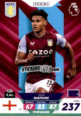 Sticker Ollie Watkins - English Premier League 2022-2023. Adrenalyn XL Plus
 n. 63 - Panini