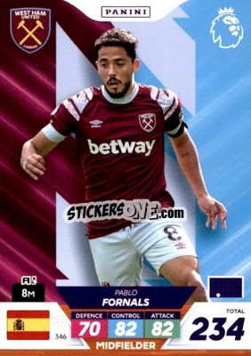Sticker Pablo Fornals - English Premier League 2022-2023. Adrenalyn XL Plus
 n. 346 - Panini
