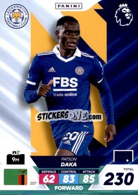 Sticker Patson Daka - English Premier League 2022-2023. Adrenalyn XL Plus
 n. 207 - Panini
