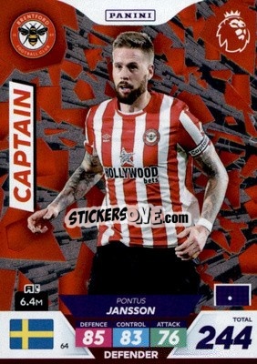 Sticker Pontus Jansson - English Premier League 2022-2023. Adrenalyn XL Plus
 n. 64 - Panini