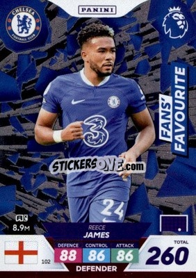Sticker Reece James - English Premier League 2022-2023. Adrenalyn XL Plus
 n. 102 - Panini