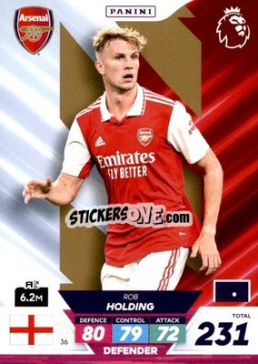 Sticker Rob Holding - English Premier League 2022-2023. Adrenalyn XL Plus
 n. 36 - Panini