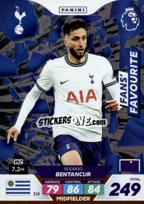 Sticker Rodrigo Bentancur - English Premier League 2022-2023. Adrenalyn XL Plus
 n. 318 - Panini