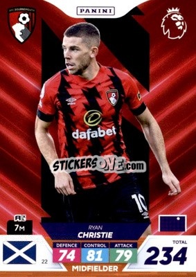 Sticker Ryan Christie - English Premier League 2022-2023. Adrenalyn XL Plus
 n. 22 - Panini