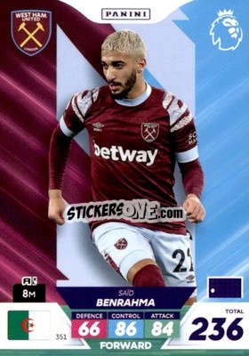 Sticker Saïd Benrahma - English Premier League 2022-2023. Adrenalyn XL Plus
 - Panini