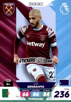 Figurina Saïd Benrahma - English Premier League 2022-2023. Adrenalyn XL Plus
 - Panini