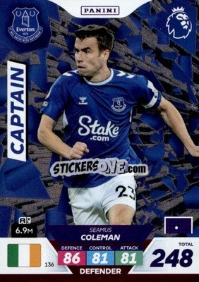 Sticker Séamus Coleman - English Premier League 2022-2023. Adrenalyn XL Plus
 n. 136 - Panini