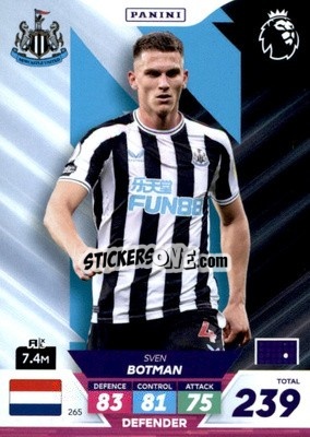 Sticker Sven Botman - English Premier League 2022-2023. Adrenalyn XL Plus
 n. 265 - Panini