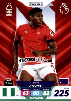 Sticker Taiwo Awoniyi - English Premier League 2022-2023. Adrenalyn XL Plus
 n. 295 - Panini