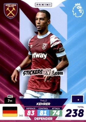 Sticker Thilo Kehrer - English Premier League 2022-2023. Adrenalyn XL Plus
 n. 343 - Panini