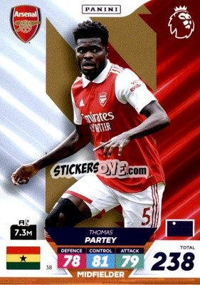 Sticker Thomas Partey - English Premier League 2022-2023. Adrenalyn XL Plus
 n. 38 - Panini