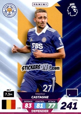 Sticker Timothy Castagne - English Premier League 2022-2023. Adrenalyn XL Plus
 - Panini