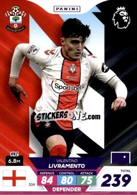Sticker Tino Livramento - English Premier League 2022-2023. Adrenalyn XL Plus
 n. 304 - Panini