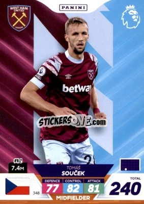 Sticker Tomáš Souček - English Premier League 2022-2023. Adrenalyn XL Plus
 n. 348 - Panini