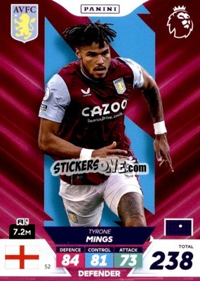 Sticker Tyrone Mings - English Premier League 2022-2023. Adrenalyn XL Plus
 n. 52 - Panini