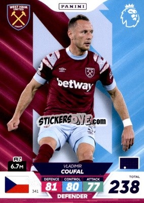 Sticker Vladimír Coufal - English Premier League 2022-2023. Adrenalyn XL Plus
 n. 341 - Panini