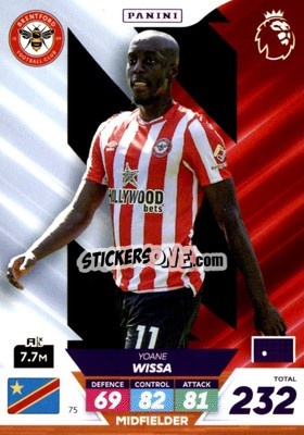 Sticker Yoane Wissa - English Premier League 2022-2023. Adrenalyn XL Plus
 n. 75 - Panini