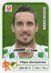 Sticker Filipe Goncalves - Futebol 2012-2013 n. 155 - Panini