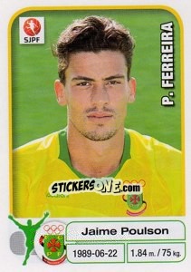 Sticker Jaime Poulson - Futebol 2012-2013 n. 218 - Panini