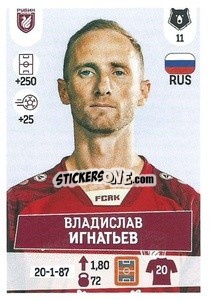 Sticker Владислав Игнатьев - Russian Premier League 2021-2022
 - Panini